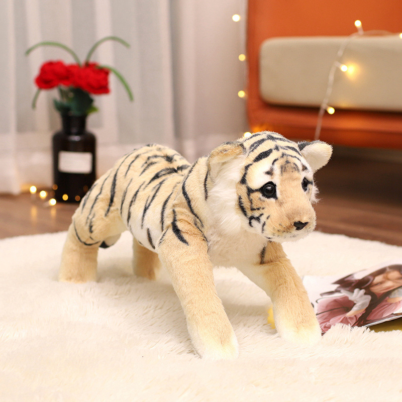 Simulación pequeño Tigre muñeca de peluche de juguete León leopardo muñeca niños comodidad almohada muñeca de trapo actividad regalo