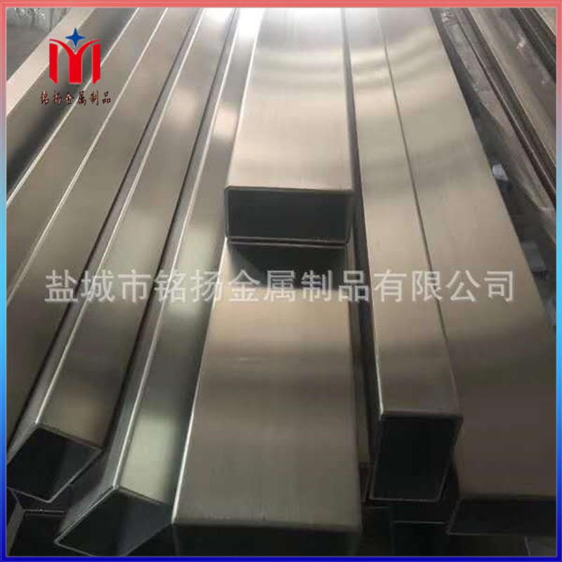 厂家现货316方通管304工业支架拉丝扁通矩形管201切割不锈钢方管