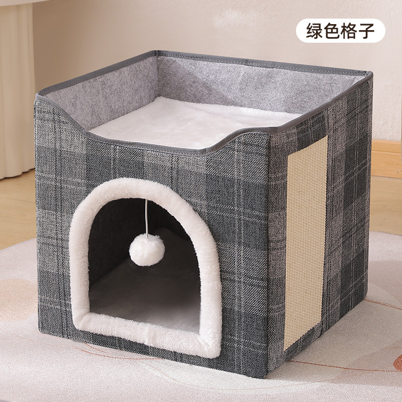 Colada para gatos transfronteriza, almacenamiento plegable, casa para gatos, villa, cuatro estaciones, uso general, tabla de agarre para gatos, guarida para gatos, suministros para mascotas