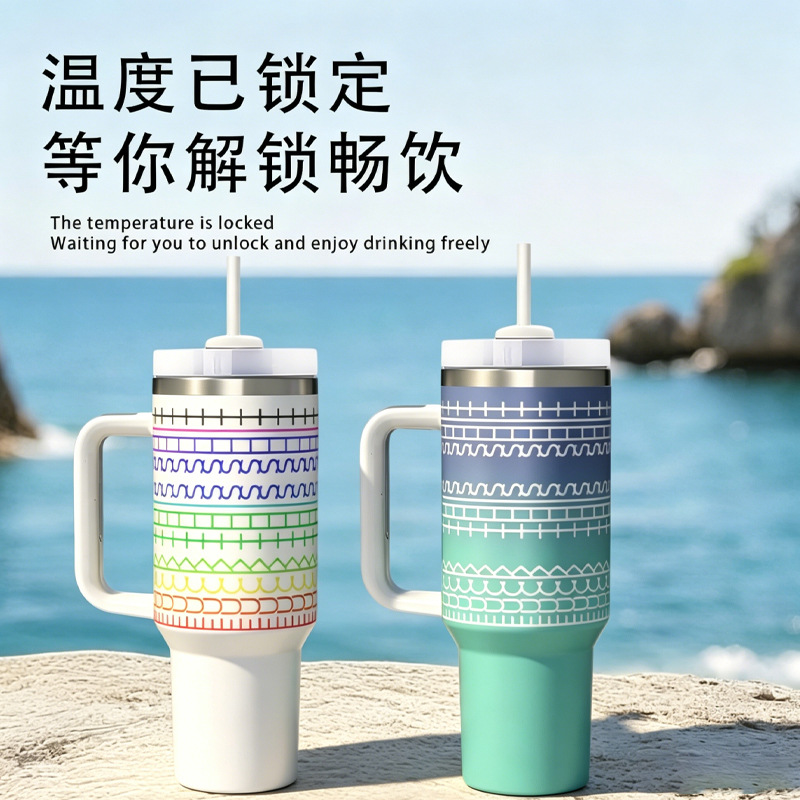 Explosiones transfronterizas en stock 40oz manejo de taza de hielo de gran capacidad oculta de palabras humor taza de paja de aislamiento personalizada