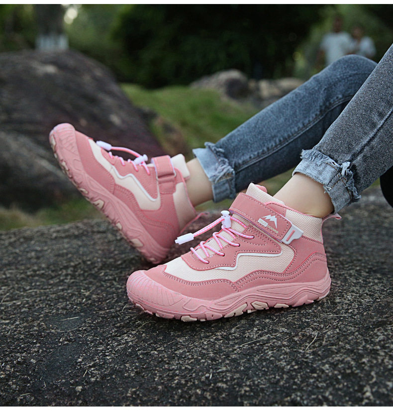 Giày thể thao trẻ em cổ trung lưới thoáng khí chống trượt — Màu hồng T005, Màu xanh lam T005, T005 màu xám, T005 màu đen chi tiết 30