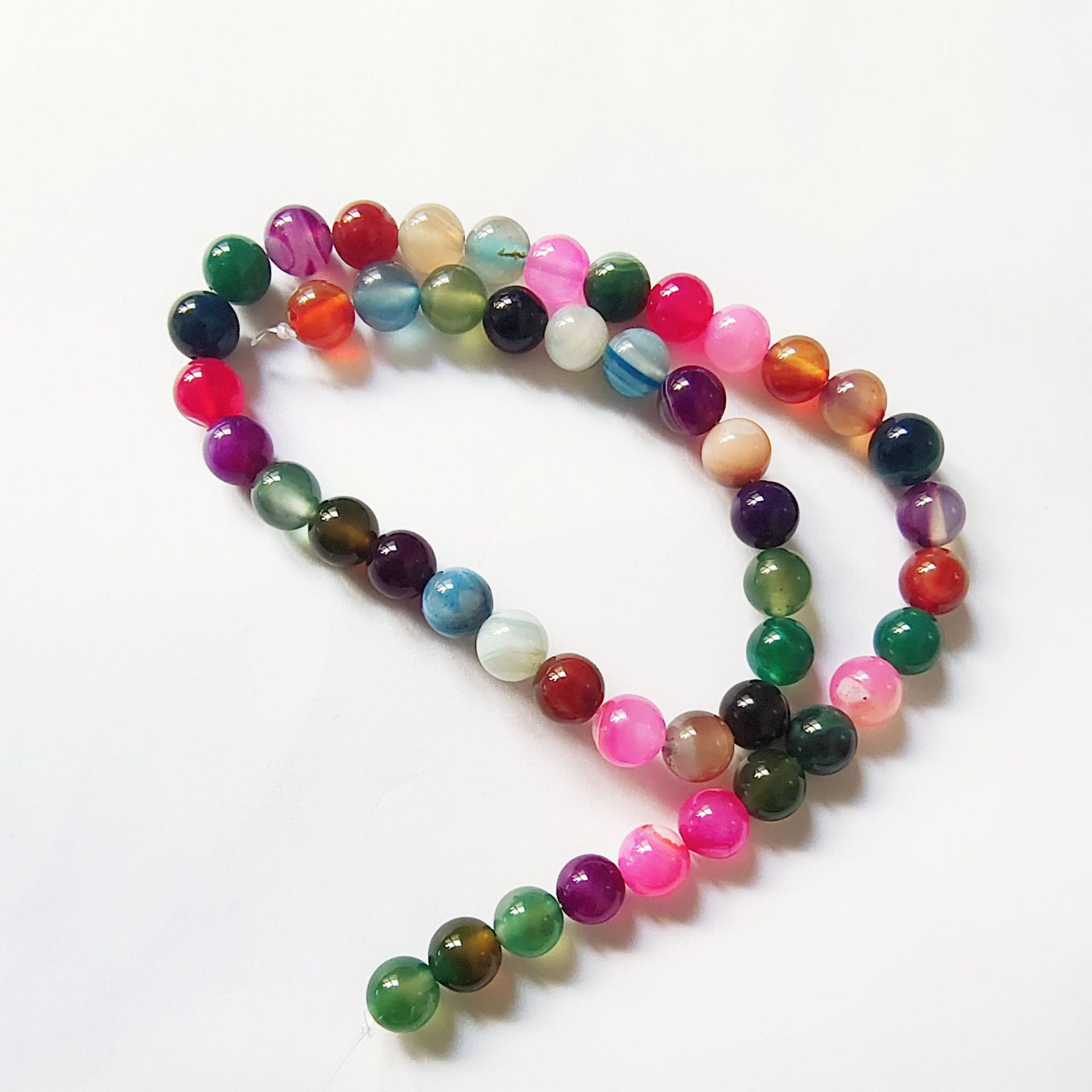 Transmisión en vivo optimizada, cuentas sueltas de ágata rayada, cuentas redondas de ágata de pavo real, joyería DIY hecha a mano, cuentas de ágata, cadena de cuentas