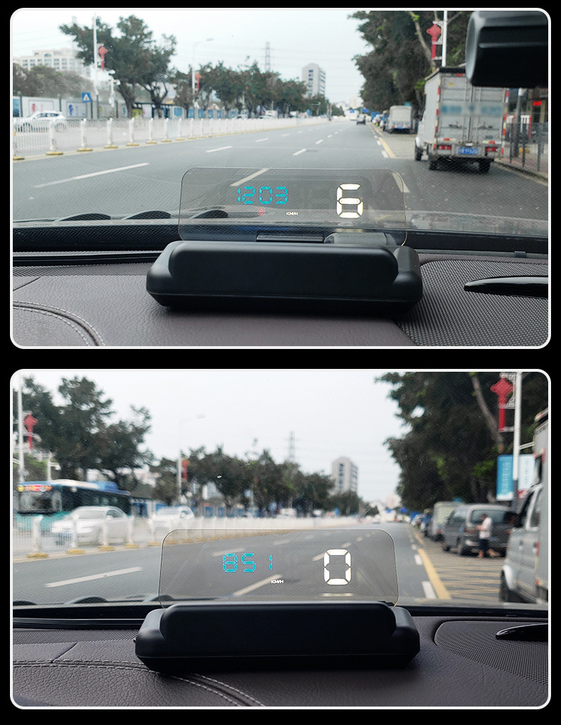 Car Hud Head-Up Display Car Obd Driving Computer Speed Water Temperature Meter High-Definition Optical Projector Universal