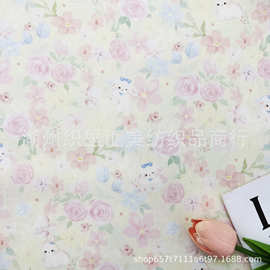 40支府绸全棉数码印花布卡通纯棉水洗棉布婴童家居服面料睡衣布料