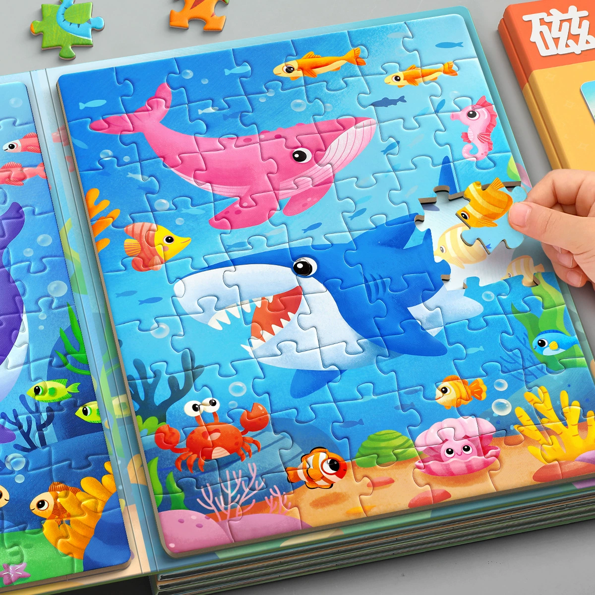 Детская головоломка 3-6 лет подводный мир магнитный ребенок магнитная плоская карта интеллекта детский сад развивающая игрушка 4-8 лет