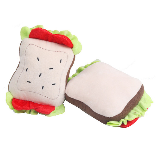 Pet Supplies Cross-border Amazon Dog Teething Sandwich Dumplings Chewing and Sounding Plush Toy