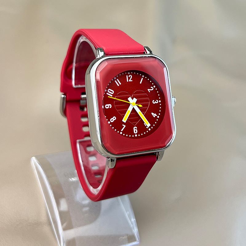 Nuevas mujeres de piel cuadrada sensación de silicona Correa Reloj simple moda casual reloj de cuarzo fábrica Comercio exterior al por mayor