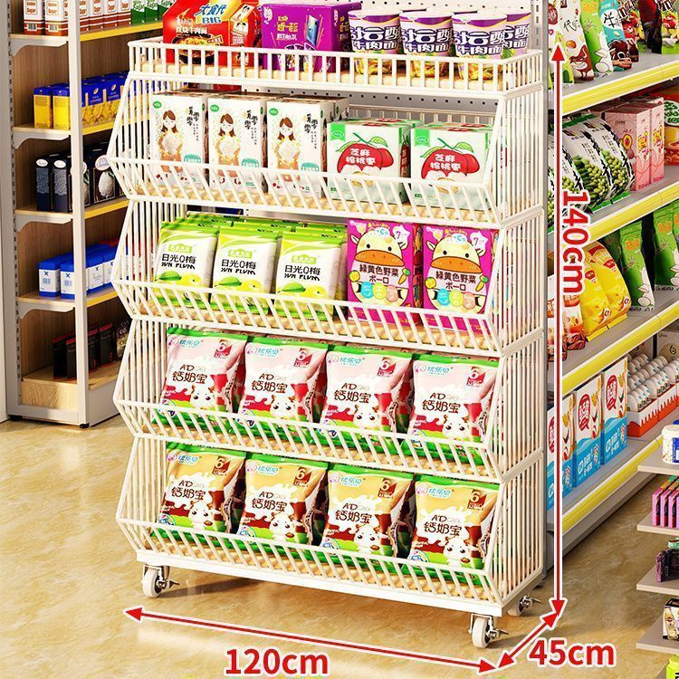 スナック棚斜めバスケットスーパーマーケットコンビニエンスストア家庭用おもちゃ多層グリッド収納ラックディスプレイ棚|undefined