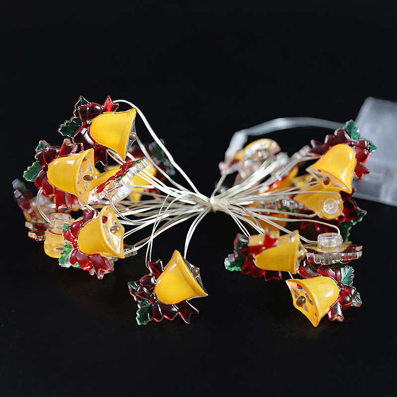 Transfronterizos dedicados a la cadena de luces de Navidad campana de Santa Claus LED cadena de luces decoración atmósfera fábrica de lámparas al por mayor