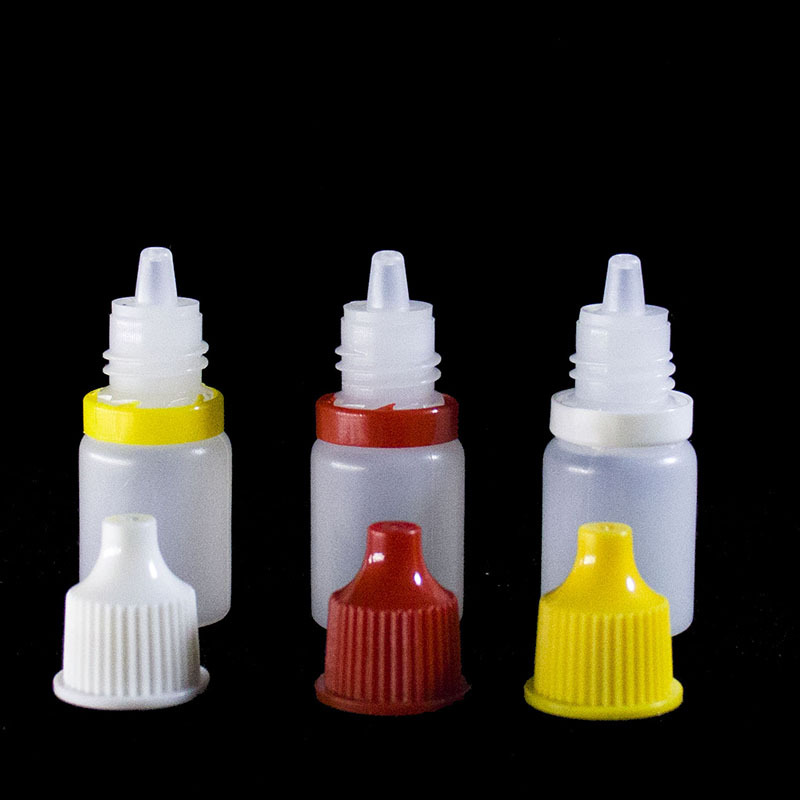 Venta al por mayor 5ml gotas para los ojos de plástico botella de gota botella de pigmento líquido sub-botella squeeze boca puntiaguda cubierta antirrobo botella de aceite de impresión