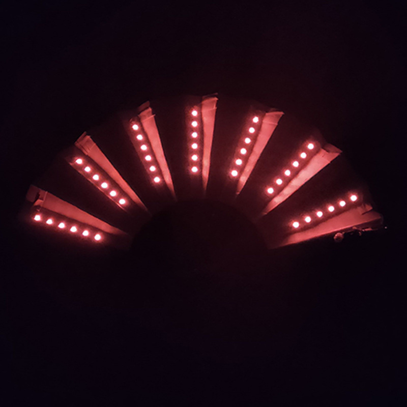 8-pulgadas luminoso ventilador luminoso colorido LED luminoso plegable ventilador bar discoteca fiesta escenario atmósfera props