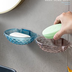 Wholesale Invisible Adhesive Transparent Acrylic Shell Soap Dispenser Without Drilling Bathroom Drain Soap Holder