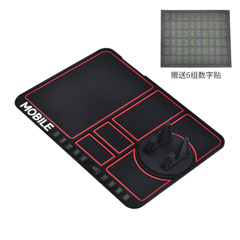 Venta al por mayor del coche antideslizante estera del coche estera de almacenamiento multifuncional giratoria soporte de navegación panel de instrumentos de aparcamiento temporal signo Mat