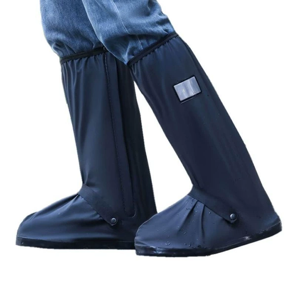 Black waterproof shoe covers, belt