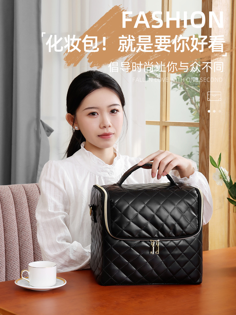 Nueva bolsa de manicura multicapa de gran capacidad a la moda, bolsa de maquillaje para artista de maquillaje, bolso de mano, caja de herramientas grande para maquillaje de tatuaje