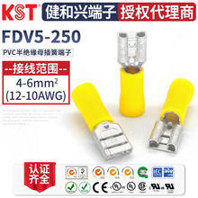 KST健和兴FDV5-250母端子6.3插簧 PVC半绝缘端头 UL CSA RoHS认证