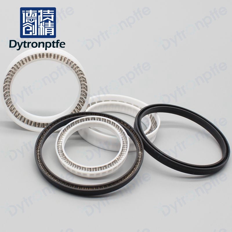 德创 PTFE泛塞封 密封O型轴用油缸 四氟密封圈 不锈钢弹簧泛塞封
