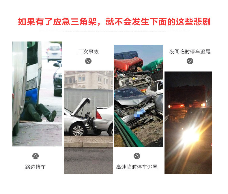 Car tripod warning sign failure dangerous parking sign safety emergency car reflective tripod annual inspection