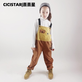 Cicistar Mountain Style Outdoor Camping Style 2024 Autumn Children's Patchwork Overalls Boys and Girls Workwear Overalls