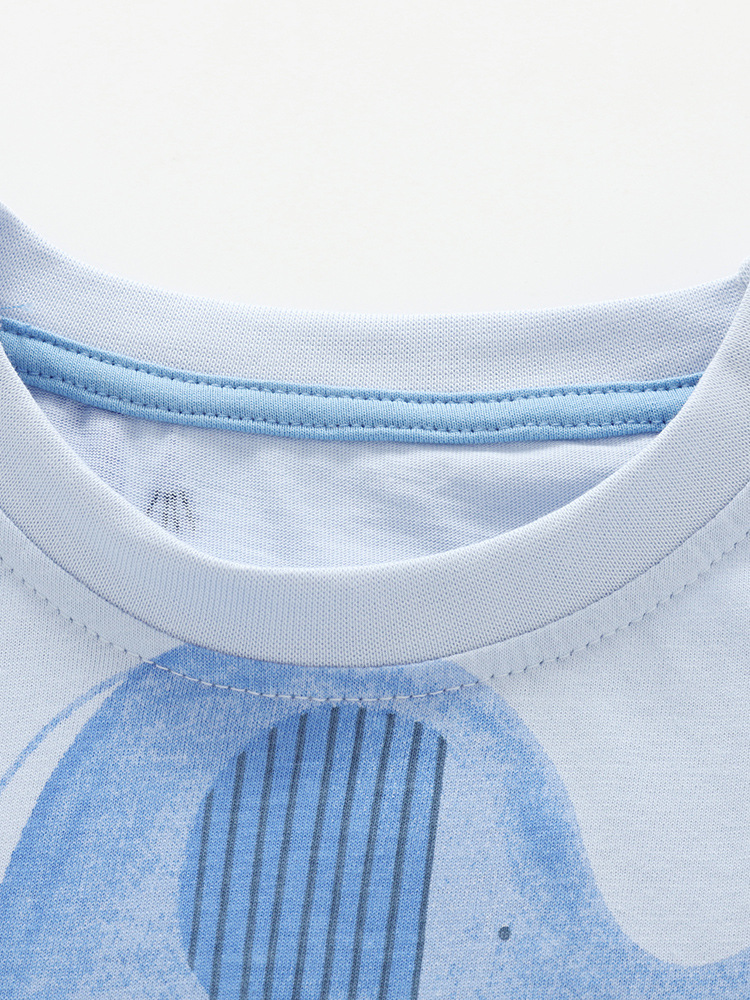 Malwee transfronterizo pijamas de niños verano nuevo estilo europeo y americano ropa de casa para niños camisetas de cuello redondo para niños dos juegos