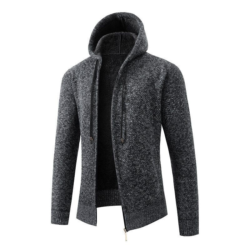 Grenzüberschreitender Herbst- und Winter-Fleecepullover, Kapuzen-Cardigan-Jacke Herrenbekleidung_voghion.com