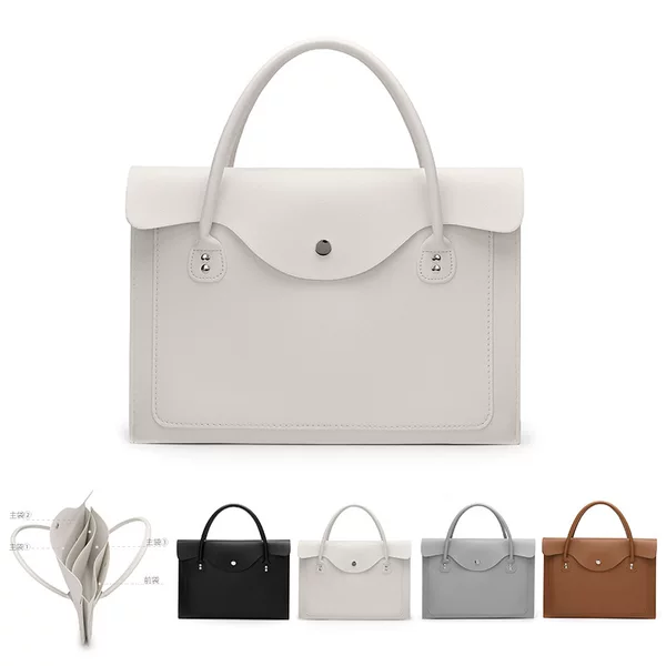 Women's Briefcase, High-end Women's Bag, PU Leather Handbag, Simple and Versatile Women's Bag, Vintage Underarm Computer Bag