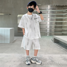 男童套装2025年夏款韩版男孩洋气休闲潮短袖两件套直播款一件代发