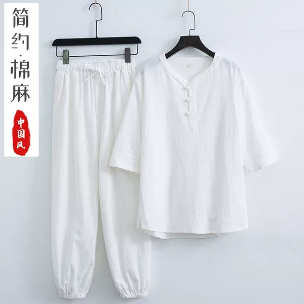 Chinese Style Cotton and Linen Zen Meditation Clothes for Men and Women, Zen Buddhist Suits, Tea Clothes, Loose Meditation Clothes, Plain Clothes