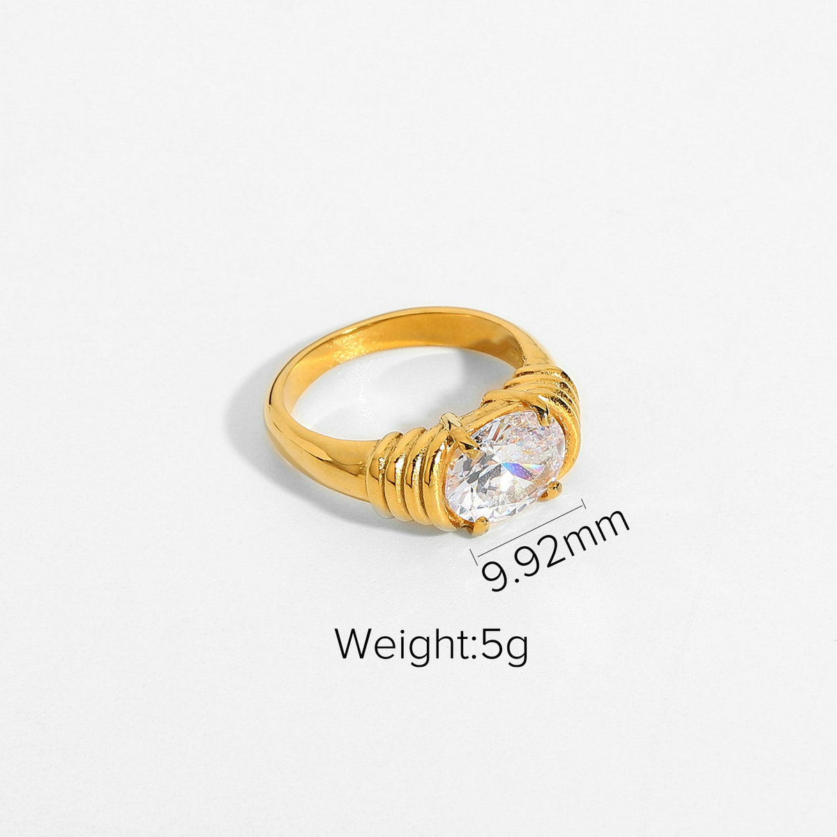 Fashion Stainless Steel White Zircon Ring Wholesale display picture 5