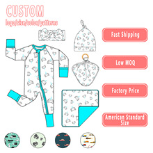 精品外贸婴幼儿童装批发新款蓝色小车印花男孩可爱长袖连体衣