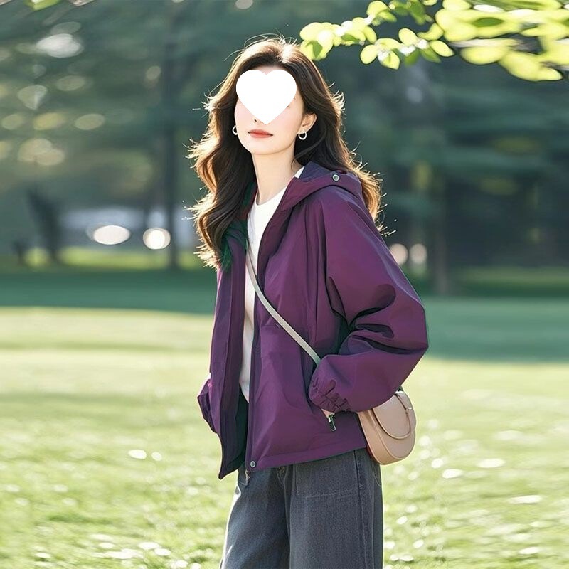 2025年新款冲锋衣女女装秋季休闲冲锋衣大码胖mm超显瘦夹克跨境|undefined