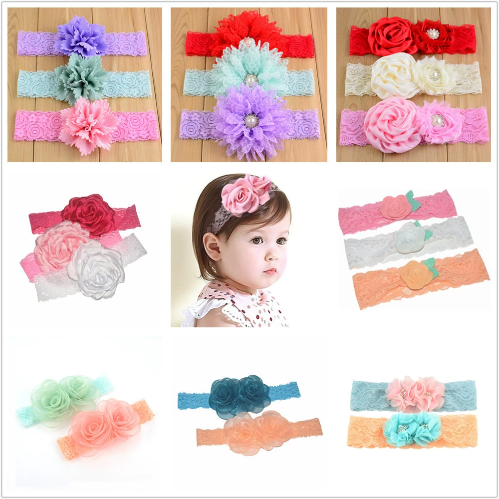 Children's hair accessory from pearl, shiffon headband, European style