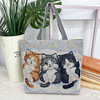 Capacious cartoon one-shoulder bag, shopping bag, Amazon, with embroidery