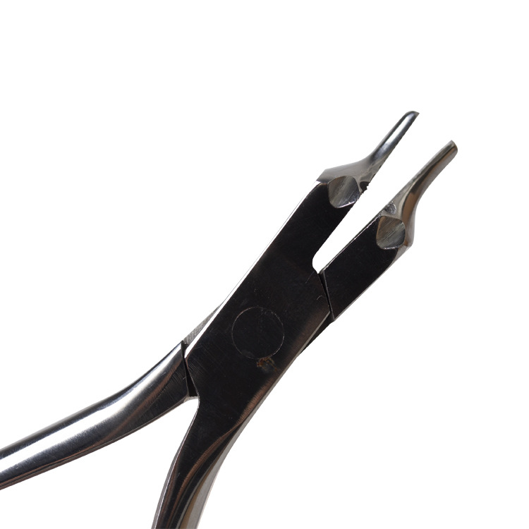 Alicates dentales transfronterizos de tres puntas, alicates técnicos de acero inoxidable, alicates de resorte curvo para doblar alambre.