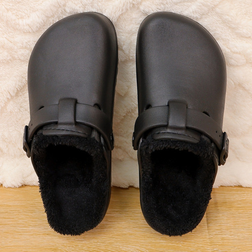 R 1782026 New European and American Women's Plain Fluffy Wooden Clogs with Soft Thick Soles