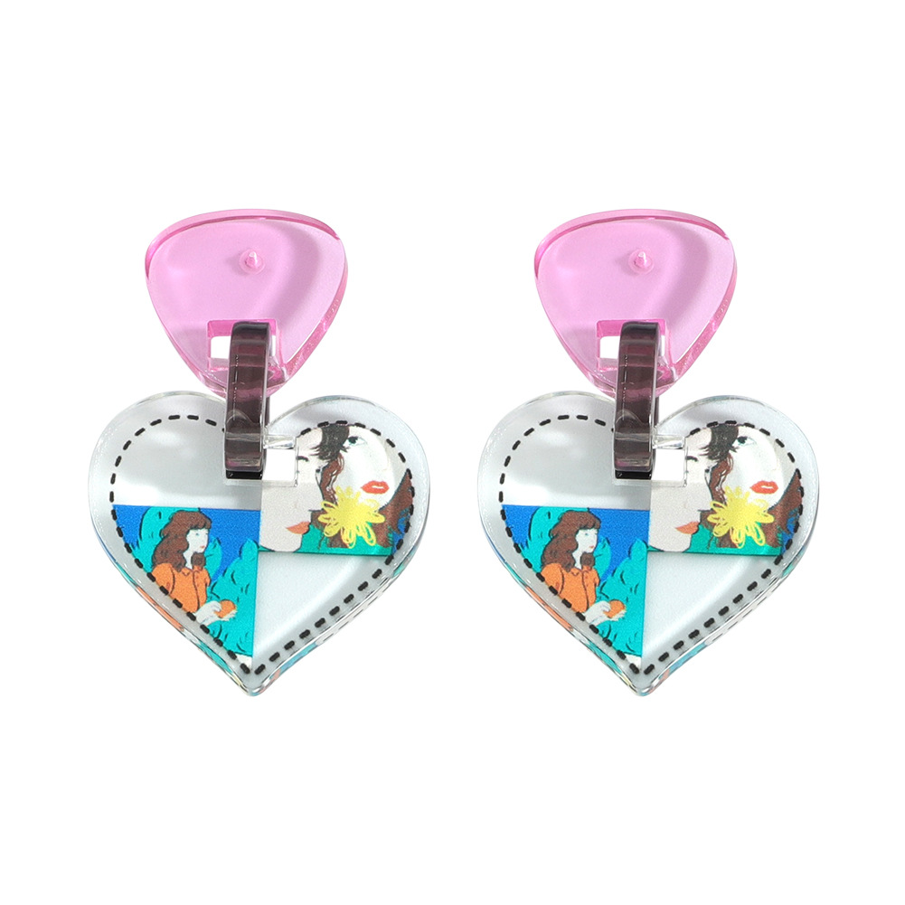 Wholesale Jewelry Cute Cartoon Pattern Irregular Pendant Earrings Nihaojewelry display picture 11