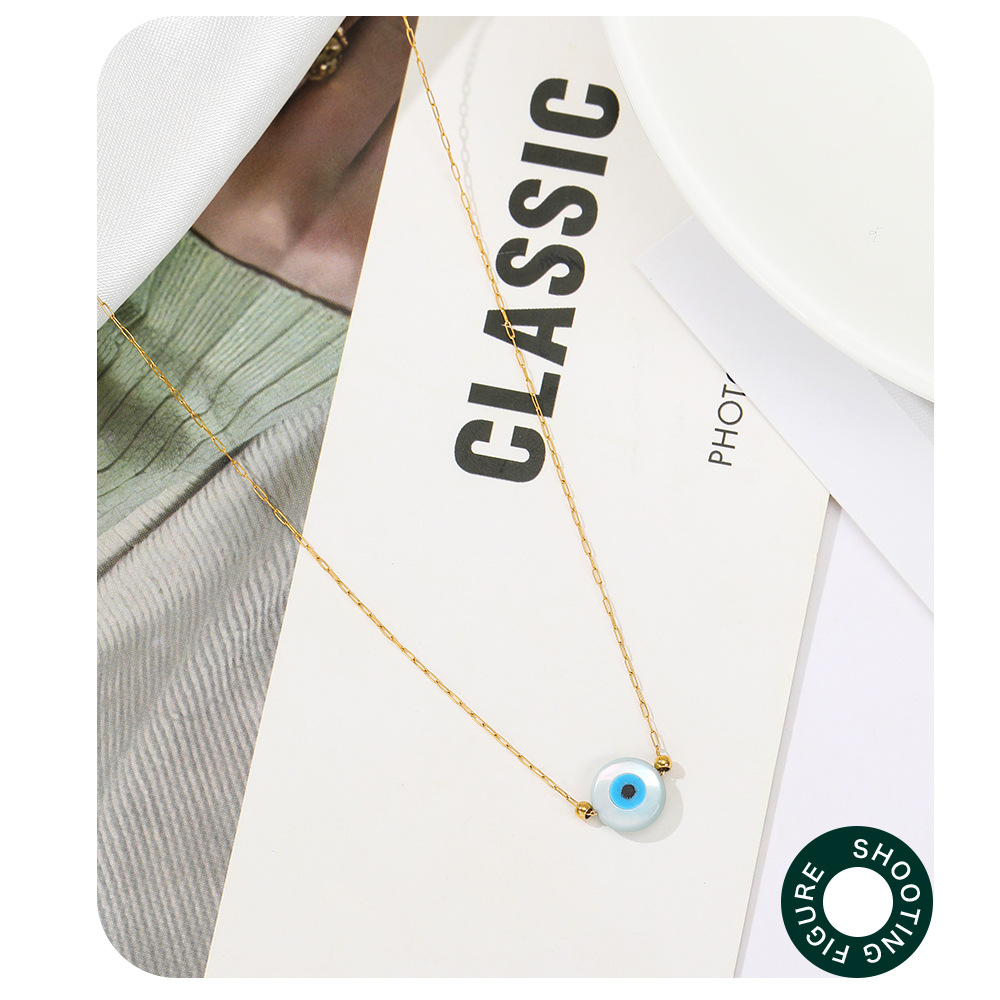 Fashion Glasses Stainless Steel Plating Shell Pendant Necklace 1 Piece