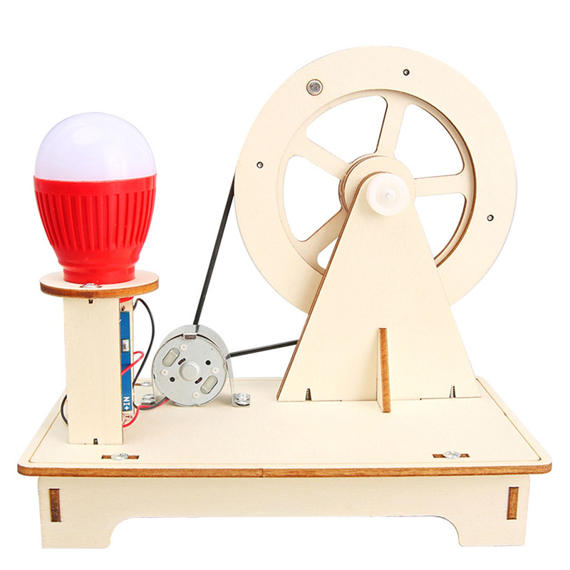 Experimento científico para estudiantes de primaria Generador de manivela simple Tecnología para niños pequeños Fabricación de materiales de bricolaje hechos a mano para niños