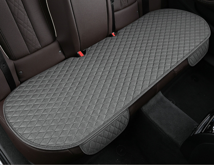 Summer Comfortable Linen Car Seat Cushion, Small Diamond-Shaped, No-Tie Breathable Three-Piece Set, Drop-Shipping Seat Cushion