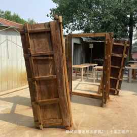 新中式老榆木大门自建房老式大门实木做旧庭院双开门老榆木进户门