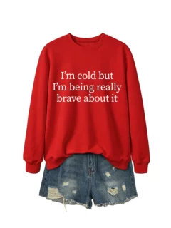 i'm cold but i'm being亚马逊wish独立站简约字母百搭卫衣打底女