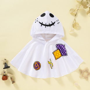 INS Foreign Trade Halloween Children's Costume Boys and Girls Cloak Magician Printed Cloak Clothes Performance Clothes
