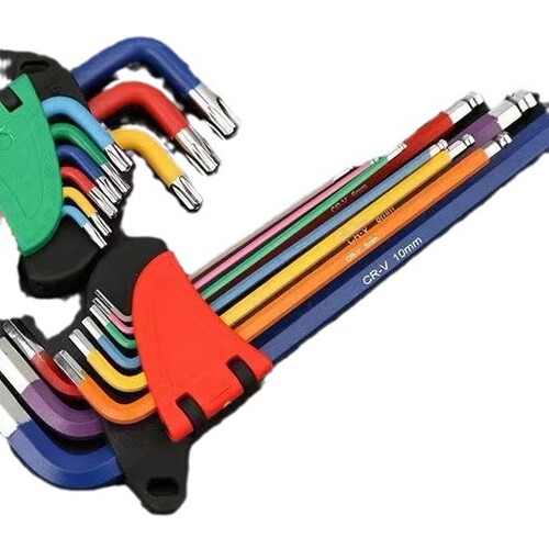 Nine-color high-looking spherical hexagonal wrench, plum blossom wrench, hexagonal wrench, T-shaped color portable