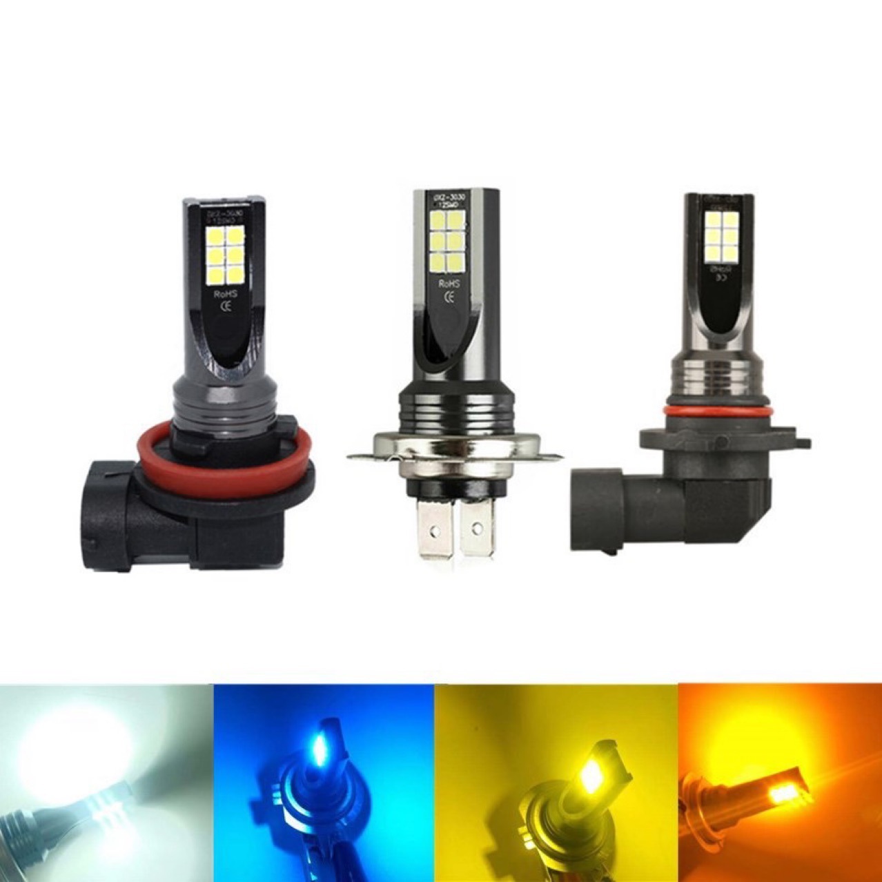 Auto LED anti -fog light 12smd 3030 yellow light H8 H11 9005 9006 H4…
