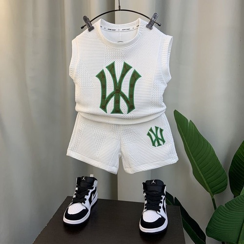 Sports suits for boys and girls  new summer style small and medium-sized children Internet celebrity handsome baby thin vest two-piece set trendy