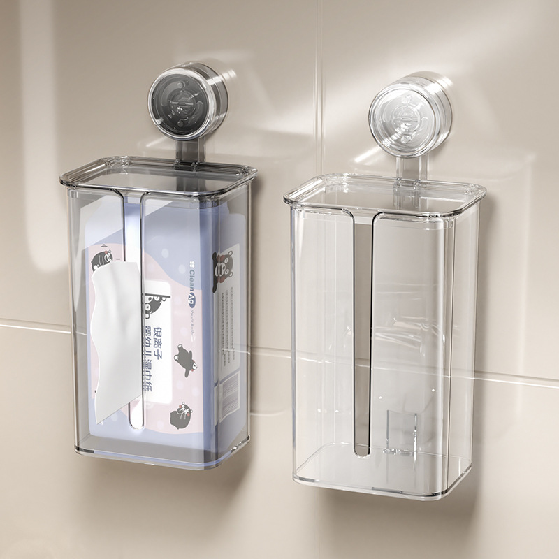 Ventosa caja de pañuelos de papel toalla facial de baño de pared caja de pared toalla facial de inodoro caja de almacenamiento caja de cartón colgante
