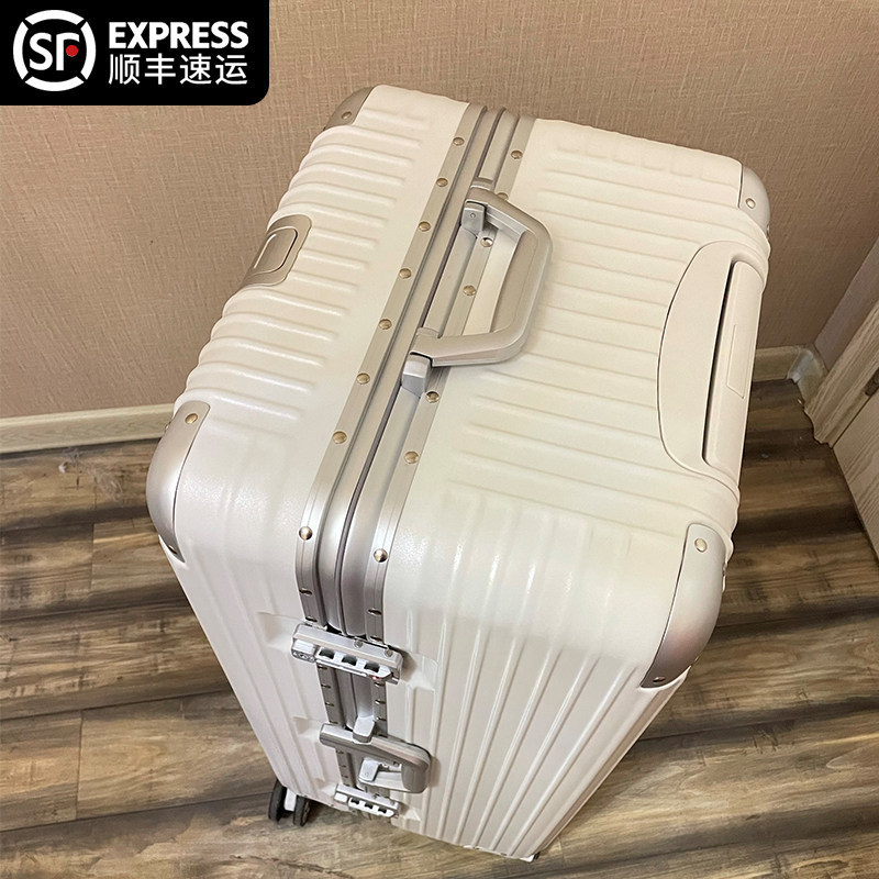 Large Capacity Luggage Suitcase, Sturdy and Durable, Thickened Aluminum Frame, Password Lock Trolley Case, Men's Travel Suitcase, Women's Checked Luggage 28inch