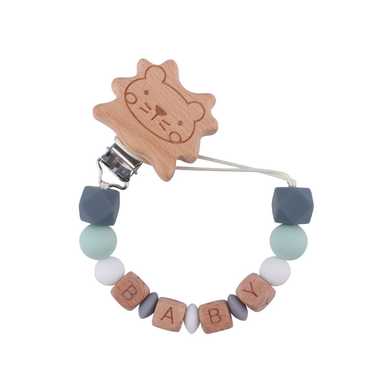 Bebé suministros dibujos animados animal haya chupete clip creativo bebé DIY nombre mordedura pegamento molar chupete cadena