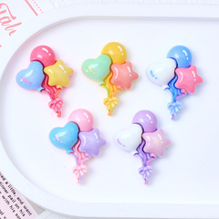カラー桃心風船アニメdiyクリームゴム携帯ケース滴油髪飾りヘアアクセサリー樹脂部品卸売り