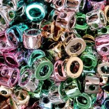 大孔字母金属色系混色散珠diy大孔字母珠散珠串珠笔手机链饰品配